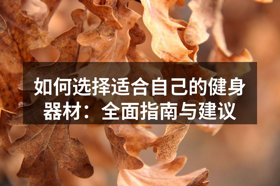 如何选择适合自己的健身器材：全面指南与建议
