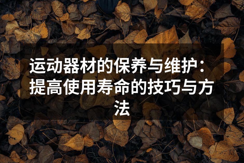 运动器材的保养与维护：提高使用寿命的技巧与方法
